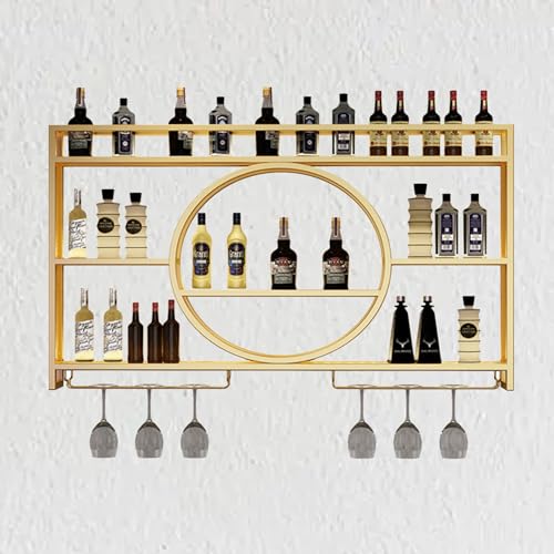 Étagères de bar pour mur et rangement de bouteilles d'alcool dans le salon