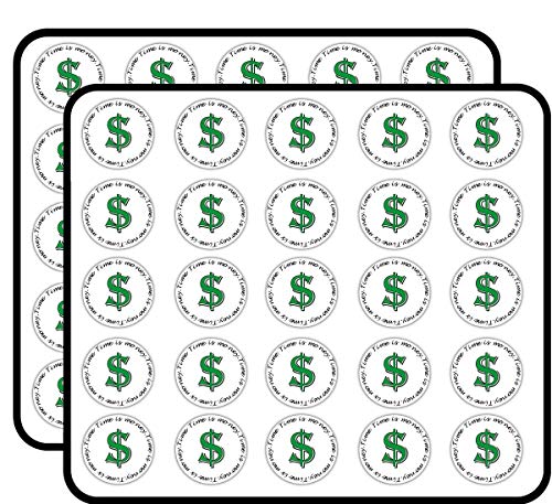 Time is Money Sticker for Scrapbooking Waterproof Vinyl Stickers for Water Bottle, Laptop & Phone Case 50 Pack