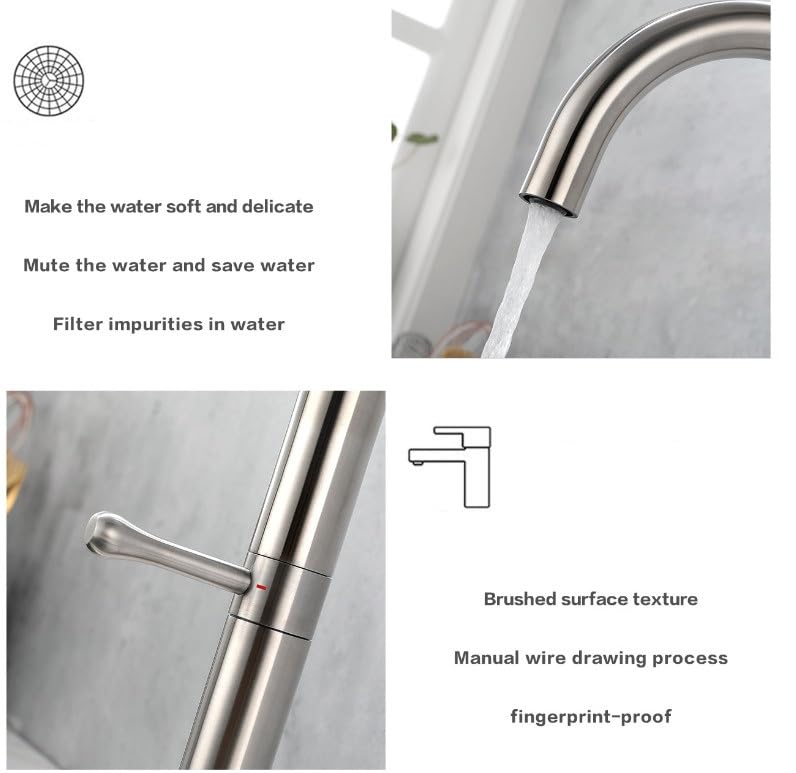 Robinet de cuisine acier inoxydable pivotant doré pour évier - 3