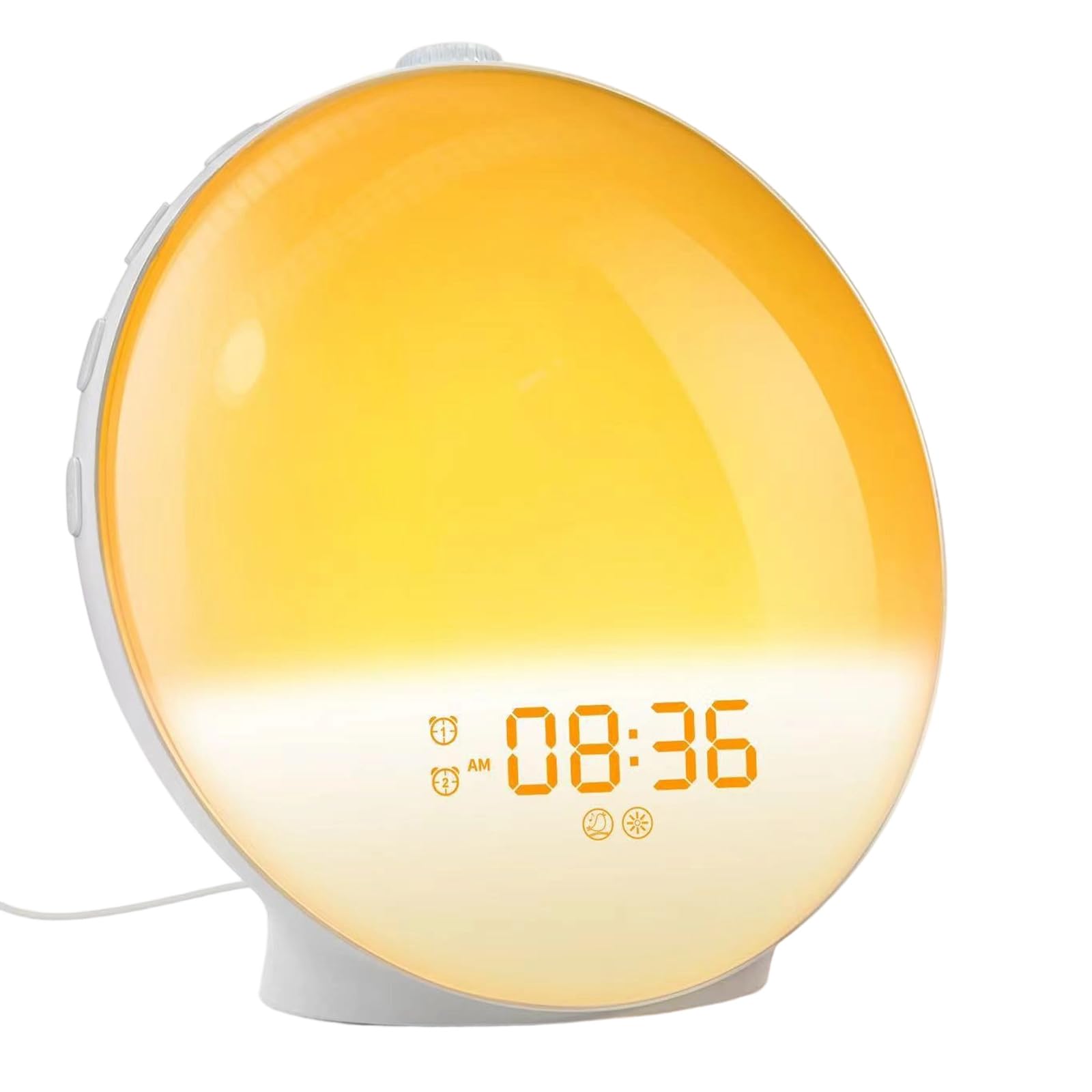 HDOYTXXM Moodlamp Morning Alarm Clock Wake Up Light Double Alarms Drowse 7 Sounds Modifiable Nearby Lamp Multiple Alarm Sound Night