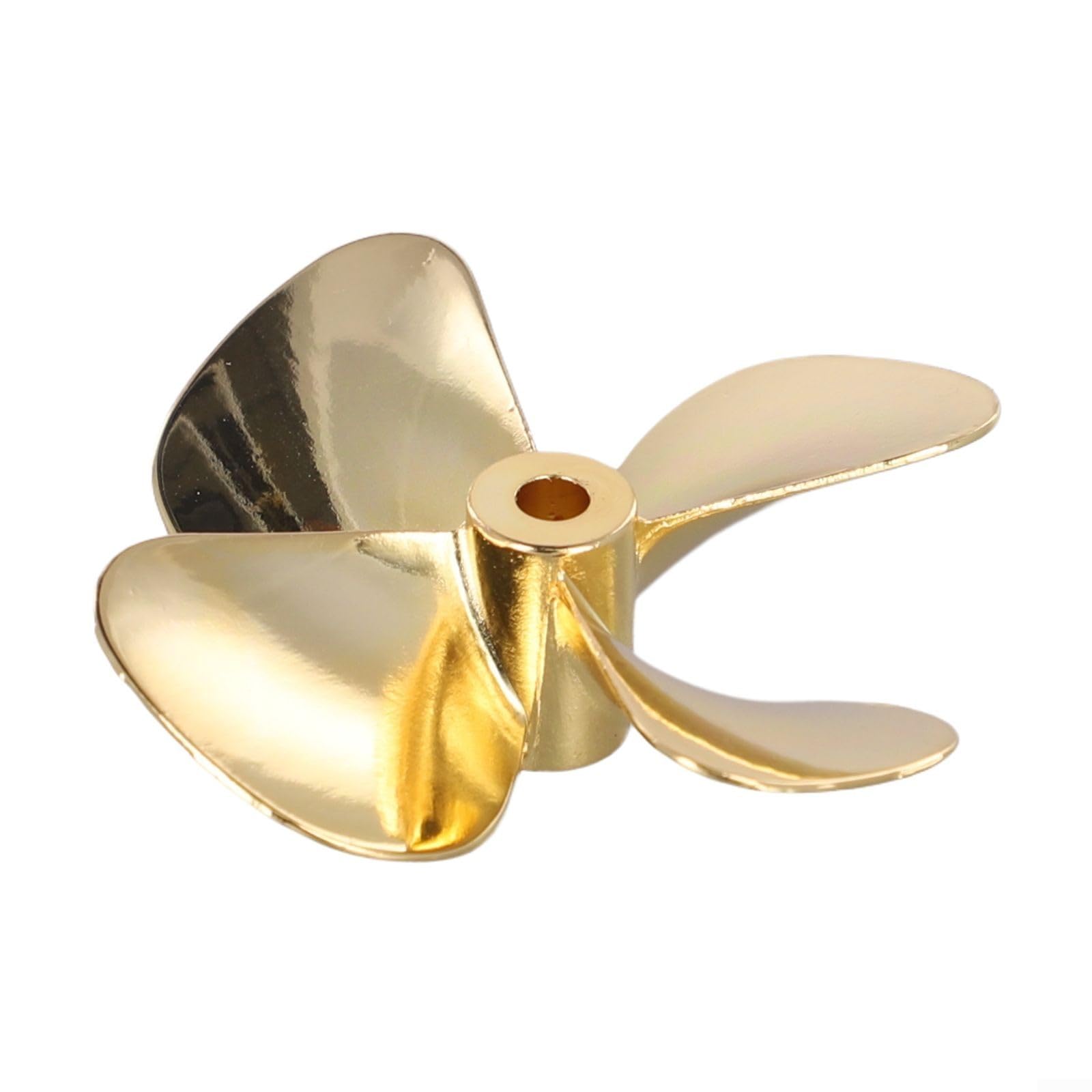 Zinc Alloy Rc Boat Propeller For 4mm Shaft Metal 4 Gold Finish Marine Rov Tug Fishing Bait Boat Model Accessories Left Or Right 60mm(D55mm Left Hand)