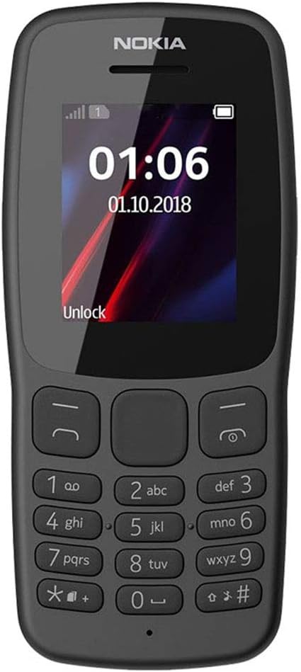 Nokia 106 Single Sim (2018) TA-1190 Dual-Band (850/1900) Factory GSM Unlocked Feature Phone (International Model)