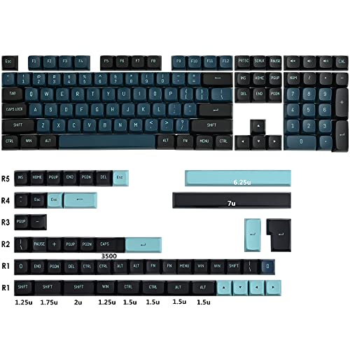 Image of Guffercty kred Custom Keycaps CSA Profile 160 Keys Keycaps ABS Double-Shot with ANSI Layout & ISO Layout Kit for Cherry MX Gateron Kailh TTC Holy Panda Switches (Monster)