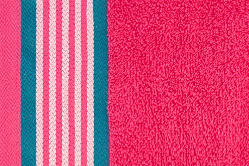 Image of Casa Copenhagen, Germany Design - He & She Super Soft Collection 2 Pieces 100% Cotton Large Bath Towel (Size : 70 x 140 cm) - Teal & Pink