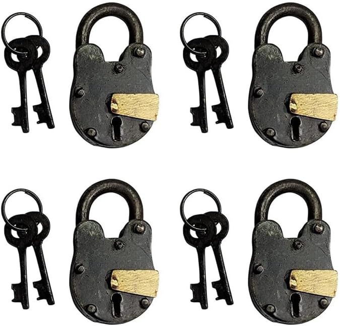 Adonai Hardware Jehonathan Handmade Antique Iron Padlock (75mm, Oil Rubbed Black Living Finish)- Supplied as 2 Pieces per Pack