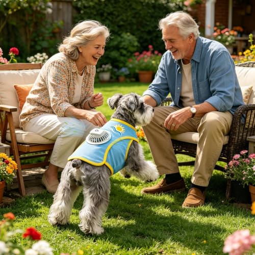 Chaleco refrescante para perro con ventilador de 3 marchas para aliviar el calor del verano 8