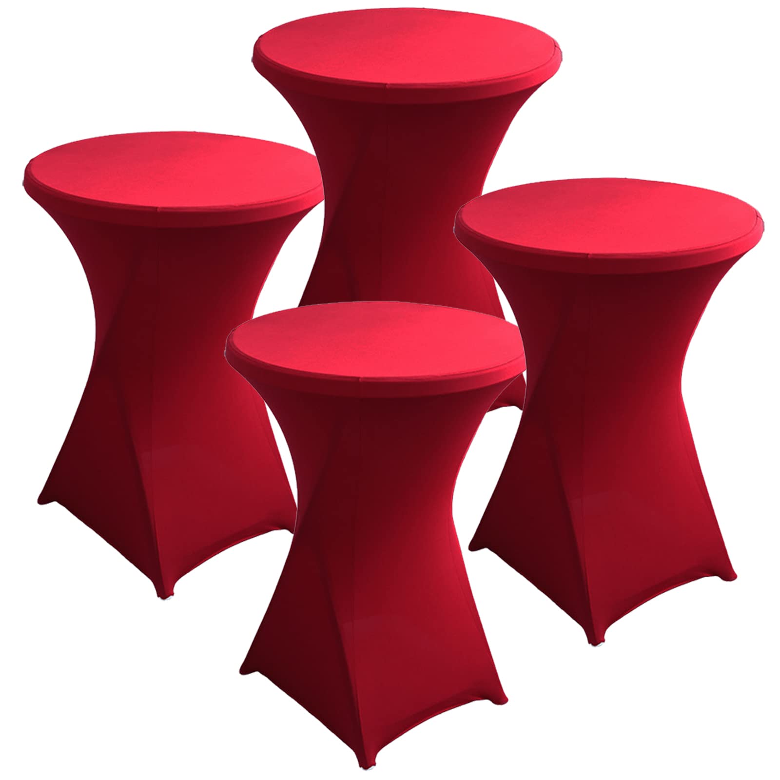 Paquete de 4 fundas elásticas de elastano para mesas redondas, elegantes manteles para bodas, fiestas, banquetes, 60 x 110 cm