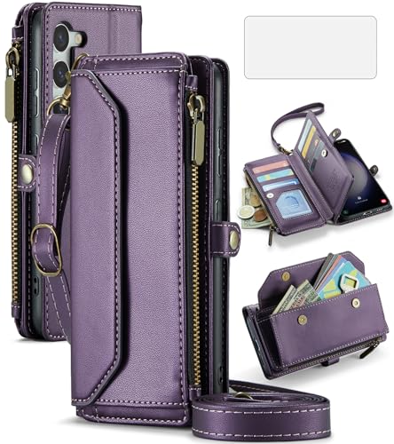 Housse de protection Samsung S23plus raffinée en TPU avec portefeuille zippé