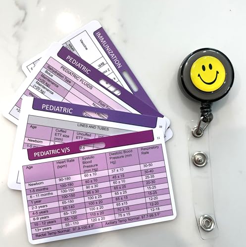pediatric badge card reference 4 pcs - immunization pediatric normal vital signs amp 12 ecg newborn bp by ageweight iv fluids linestubes - pediatric rn nurse student nursing school