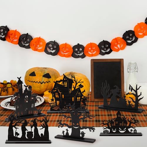 Décorations de centre de table en bois d'Halloween stable pour meuble