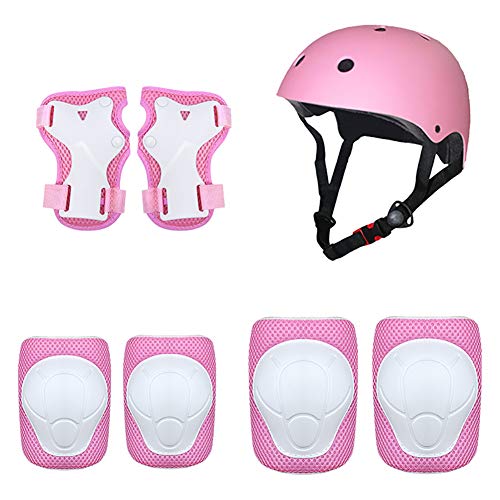 YUEKUN Casco Infantil  Protecciones Patines Niña Rodilleras y Cascos Ajustable Coderas