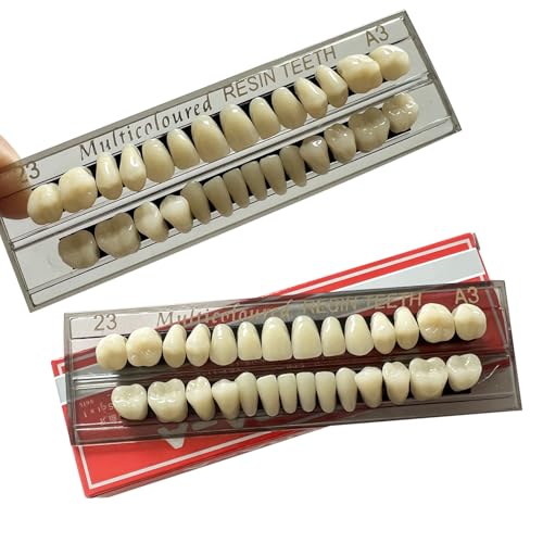 Image of 56pcs Dental Synthetic Resin Teeth Denture False Tooth Denture Model Teeth 2 Sets Halloween Horror Teeth, 23 A3