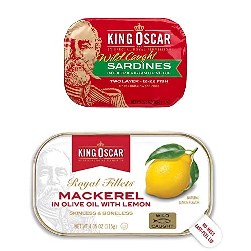 King Oscar Sardines Extra Virgin Olive Oil, 3.75 oz. cans (Pack of 12) + King Oscar
