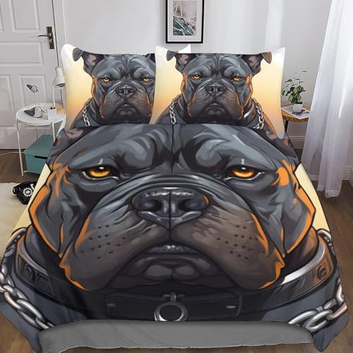 Housse de couette zippée 3D chien résistant aux plis et facile à enfiler - 2