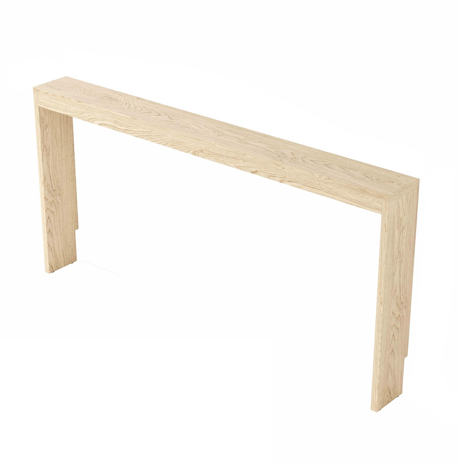 Mesa consola de madera maciza para recibidor estrecho y largo de 120x15cm