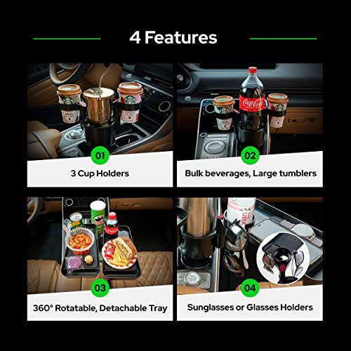 Portavasos triple para carro con bandejas ajustables miniatura 3