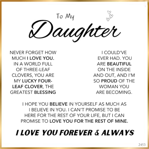 ziella Preserved Red Real Rose With 4 Leaf Clover Necklace,I Love You Necklace 100 Languages,To My Daughter Necklace for Women,Flowers Rose Birthday Gifts for Granddaughter/Niece Romantic-Red2