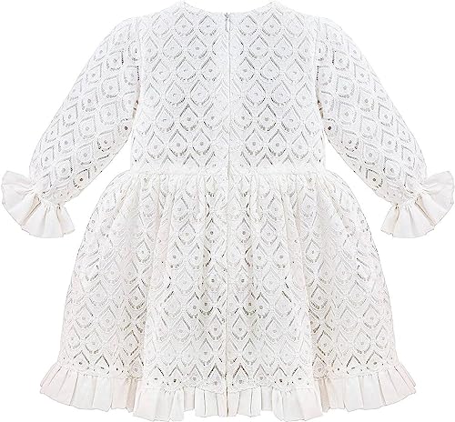 Lilax Girl Lace White Flower Girl Party Princess Boho Dress4