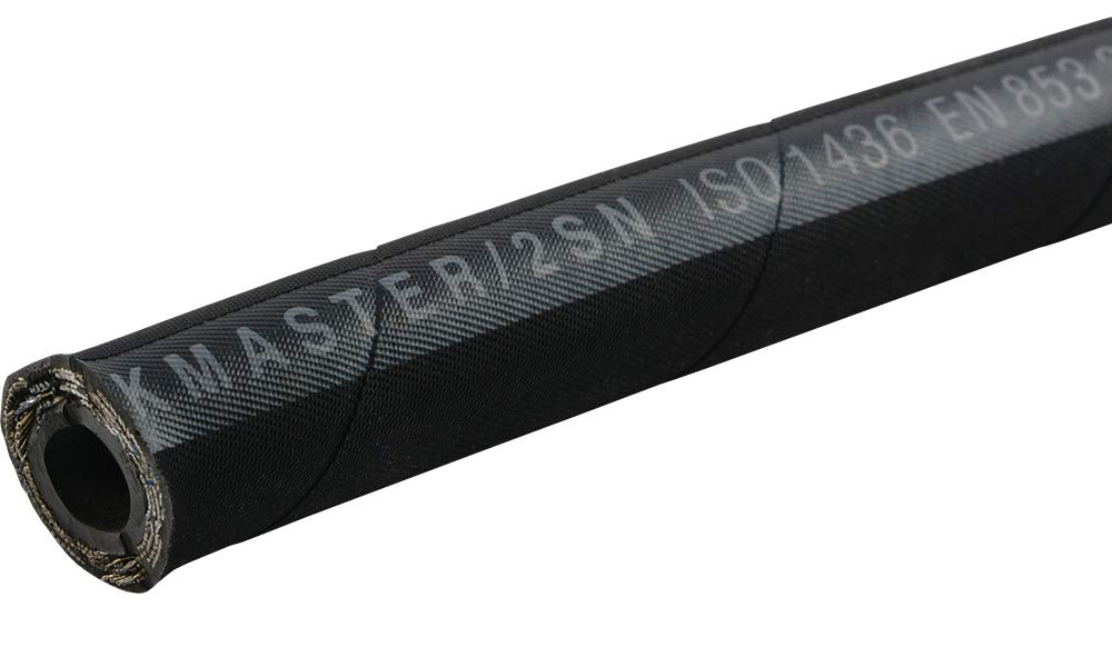 Fittingteile - METERWARE Hochdruckschlauch 2 SN zwei Stahlgeflecht EN 853 Luft Wasser Hydraulik Kraftstoff (Schlauch Ø innen: 15,9 mm)
