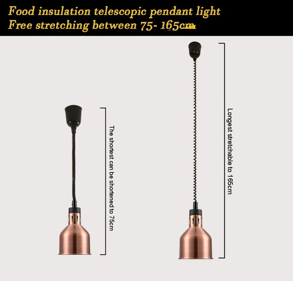 Lámpara para Calentar Alimentos, Lámpara de Calor retráctil para Alimentos con Bombilla calefactora de 250W para Buffet, Equipo de Restaurante, 170 mm-220 V, Paquete de 2