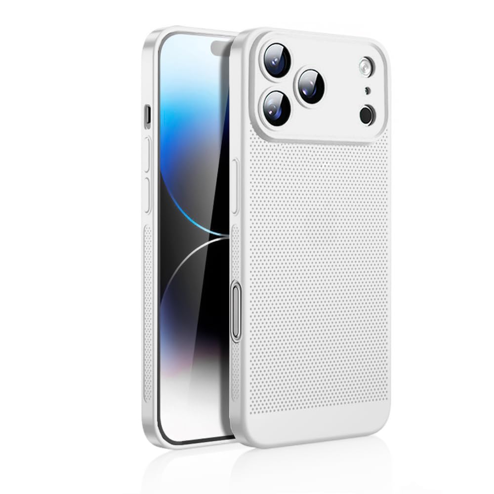 Dl3 Mobilak Case For iPhone 17 Pro Max 6.9-Inch Heat Dissipation Case with Built-in Camera Lens Protector Slim Fit Breathable Cooling Anti-Fingerprint Hard PC Back Shockproof Cover