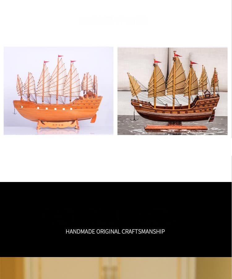 Amazon | 対象: 帆船モデルの装飾品鄭和宝船木製シミュレーション船の