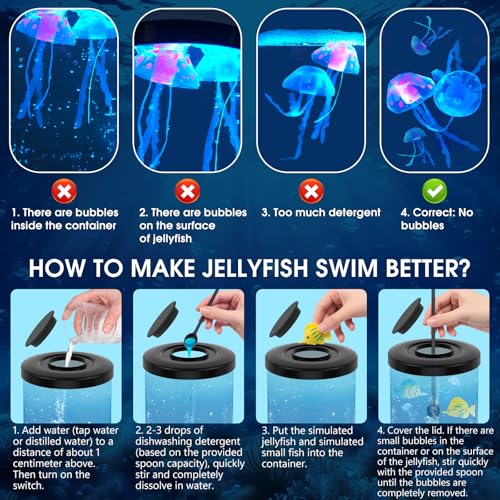 Image of Jellyfish Lamp with Bluetooth Speaker,12 White Noise Changing LED Night Light,Sensory Aquarium Calming Relax for Autistic ADHD, Alleviating Stress and Anxiety in Children Kids Adults,Home Office Decor