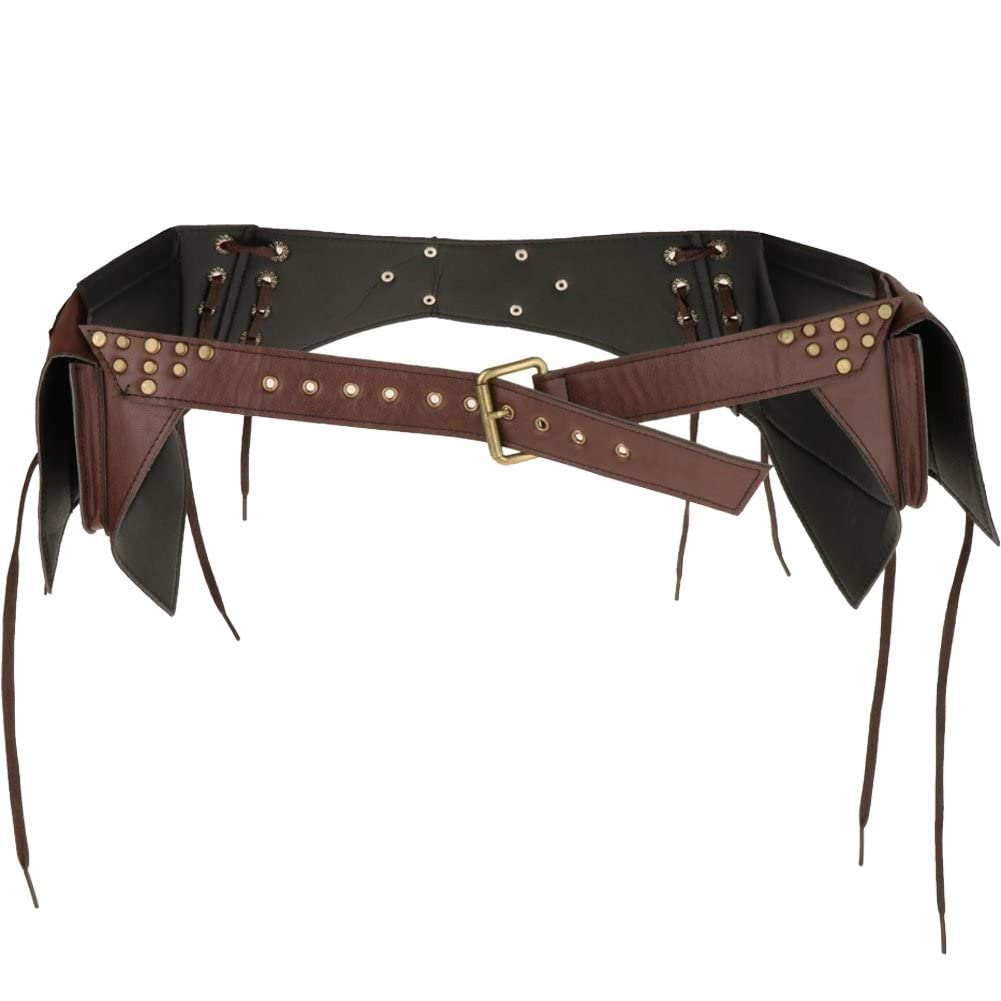 Sacoche banane steampunk en cuir véritable ajustable de haute qualité