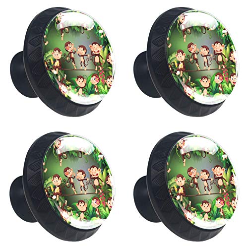 Boutons de meuble singe pour chambre bébé | Déco jungle en verre 30mm