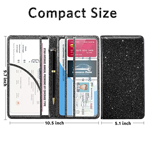 Image of CoBak Car Registration and Insurance Holder | Vehicle Glove Box Organizer, Auto Truck Compartment Document Case with Magnetic Closure for Insurance & Driver License