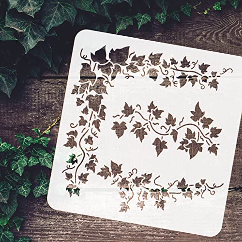 FINGERINSPIRE Ivy Painting Stencil 30x30cm Hollow Out Vine Leaves Craft Template Reusable Wall Border Leaf Stencil Plastic PET Plant Template for Wall Tiles - Image 3