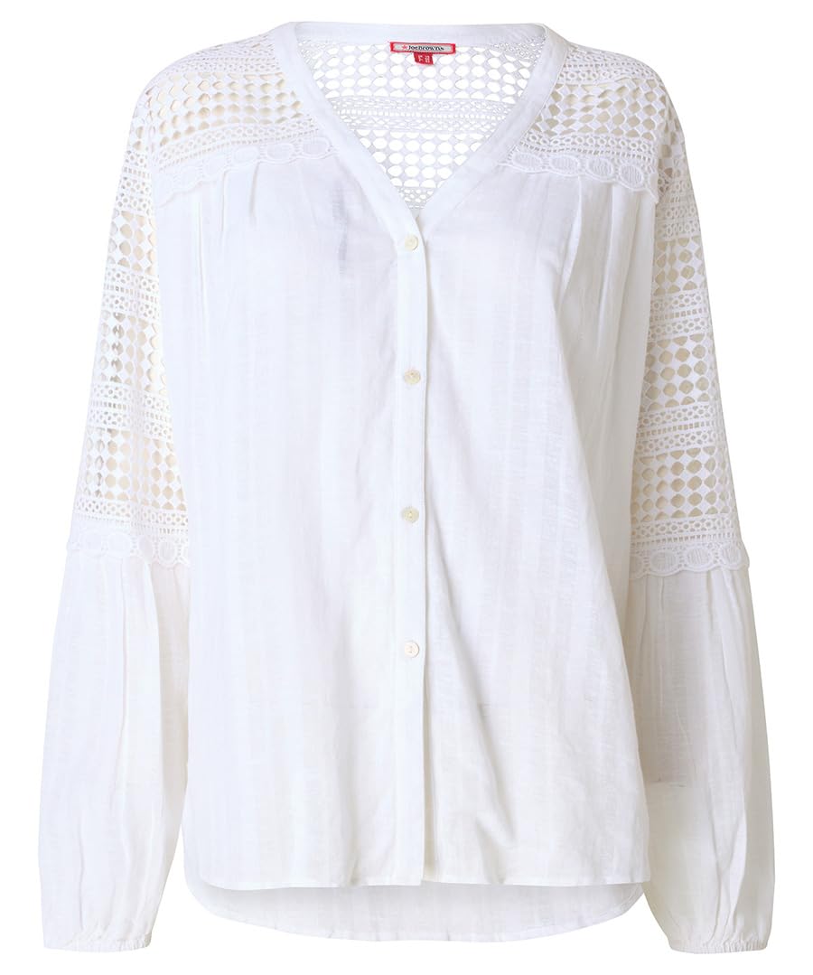 Joe Browns Camicetta da Donna in Misto Lino con Texture, Bianco, 50