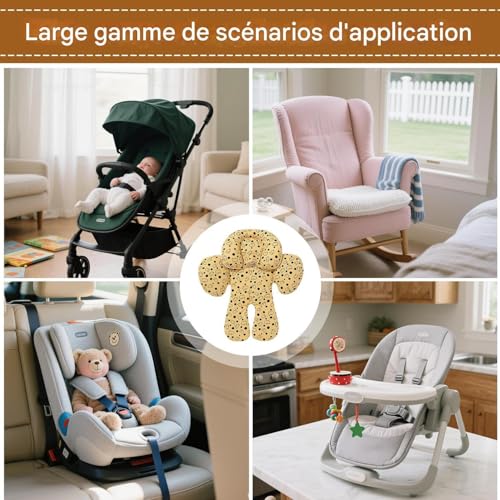 Housse de coussin de siège auto bébé réglable contre le mal de cou - 4