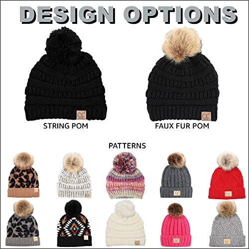 Funky Junque Girls Winter Hat Warm Knit Slouchy Toddler Kids Pom Beanie - Black #TOP5