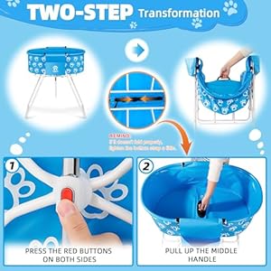 Dog Bathtub for Dogs, Elevated Professional Dog Bath Tub for Pet Bathing Shower and Grooming, Portable Foldable with Safety Lock Pets Washing Station for Small, Medium, Large Pet Dog Cats