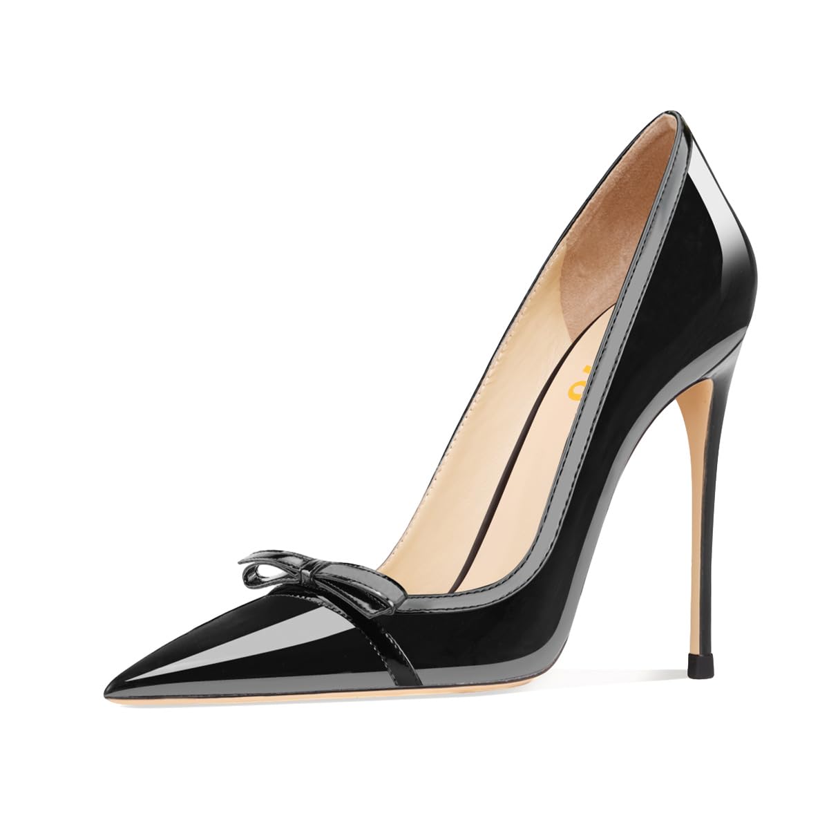 FYS Women's Stylish Closed Pointed Toe Stiletto Pump Elegant Bowknot High Heels Slip On Party Prom Dress Shoes Size 4-16 US