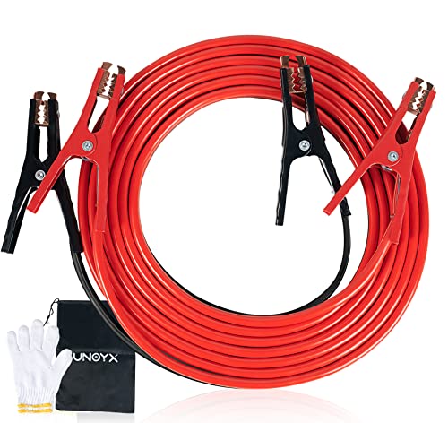 UNOYX Jumper Cables, 4Gauge x 20Ft Heavy Duty Booster Cables with Copper Clamps, 500AMP Jumper Cables Kit for Car, Full Range Cars, Vans, SUVs, Trucks and Motorcycles, Booster Cables