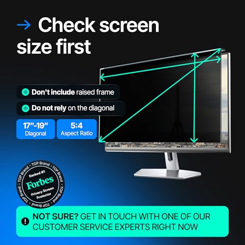 Image of VINTEZ [1 Pack] 23 Inch 16:9 & [1 Pack] 17-19 Inch 5:4 Acrylic Computer Privacy Screen Filter for Widescreen Computer Monitors - Monitor Frame Hanging Type - Desktop Privacy Screen Bundle