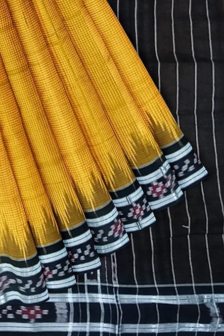 Image of Sambalpuri Cotton Saree of Odisha Ikkat Orissa Traditional Handloom Sari | Bomkai | Pata | Nuapatana | Sambalpuri Saree | Khandua Patta Sare | Without Blouse JH965