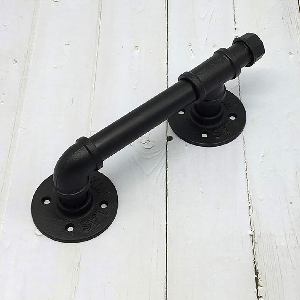 MXXQRHF Heavy-Duty Iron Water Pipe Door Handle - 28cm Push-Pull Barn & Closet Handle for Modern Industrial Style, Durable & Sturdy, Perfect for Home and Office Use