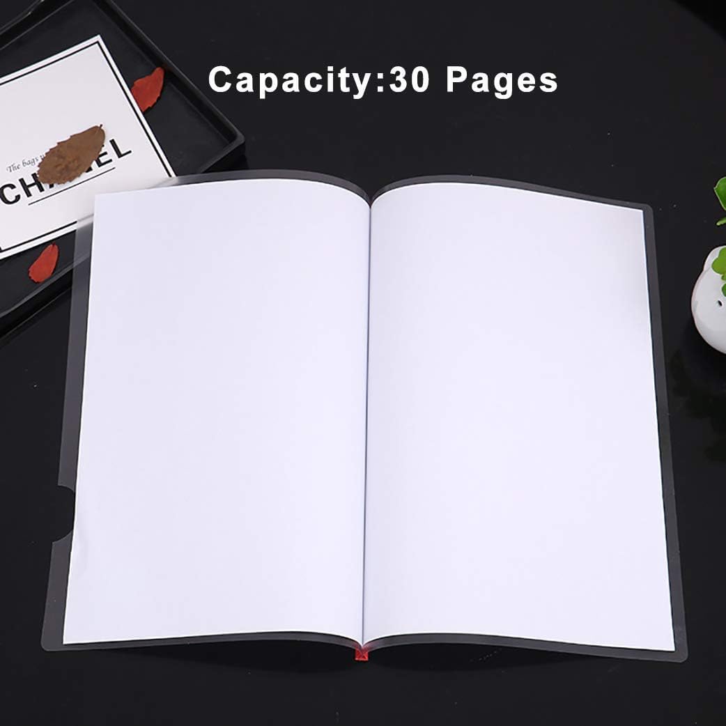 ANG Plastic Strip File Folder for Document Sliding Bar Report Covers,30 Sheet Capacity, Transparent Resume Presentation File Folders Organizer Binder for A4 Size Paper Patti File (Transparent, 20)