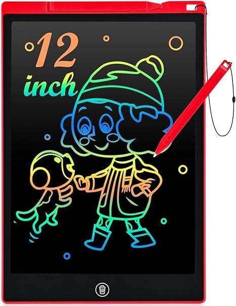Tableau à gribouiller coloré de 12 Pouces pour Enfants, Tableau d'écriture LCD pour Doodle,...