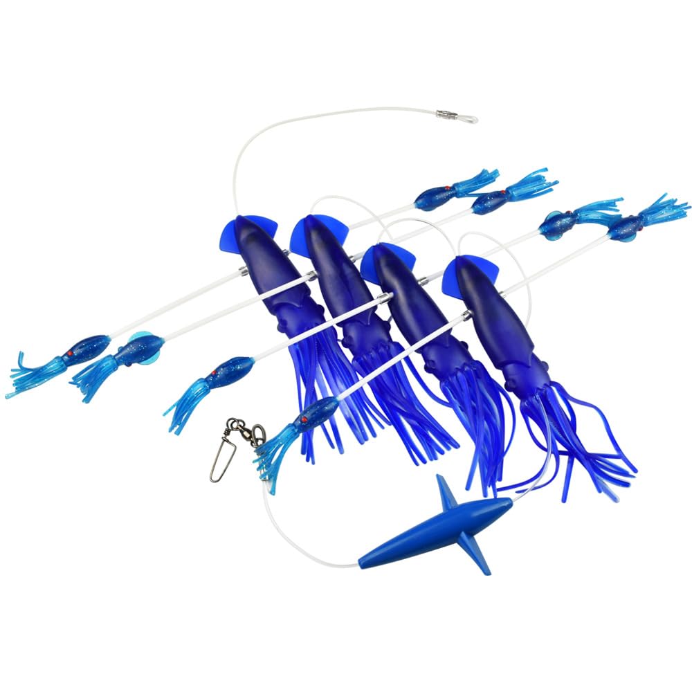 MASTER LOGIC8" Trolling Fishing Lures for Tuna Mahi, Squid Daisy Chain Offshore Big Game Saltwater Trolling Fishing Teaser