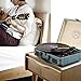 Record Player, Miric Suitcase Record Player with Speakers, 3 Speed Belt-Drive Vinyl Turntable, Portable Record Player for 7/10/12inch Vinyl Records, Support USB/SD/AUX Vinyl Record Player-Jade Blue