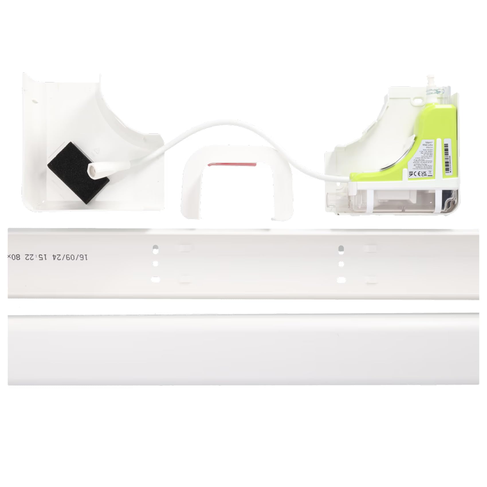 Aspen Pumps FP3470/5 Pompe de Relevage des Condensats Silent+ Mini Lime 5e Génération, Silencieuse 16 dB(A), Débit Max 40 L/h, avec Kit de Goulotte EuroSplit Blanc