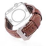 Bandmax Echtes Lederarmband mit klassischer Gürtelschnalle Wickelarmband Ersatzarmband für...