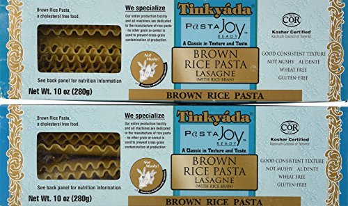 Tinkyada Brown Rice Lasagne with Rice Bran, 10-Ounce Boxes (Pack of 2) by Tinkyada
