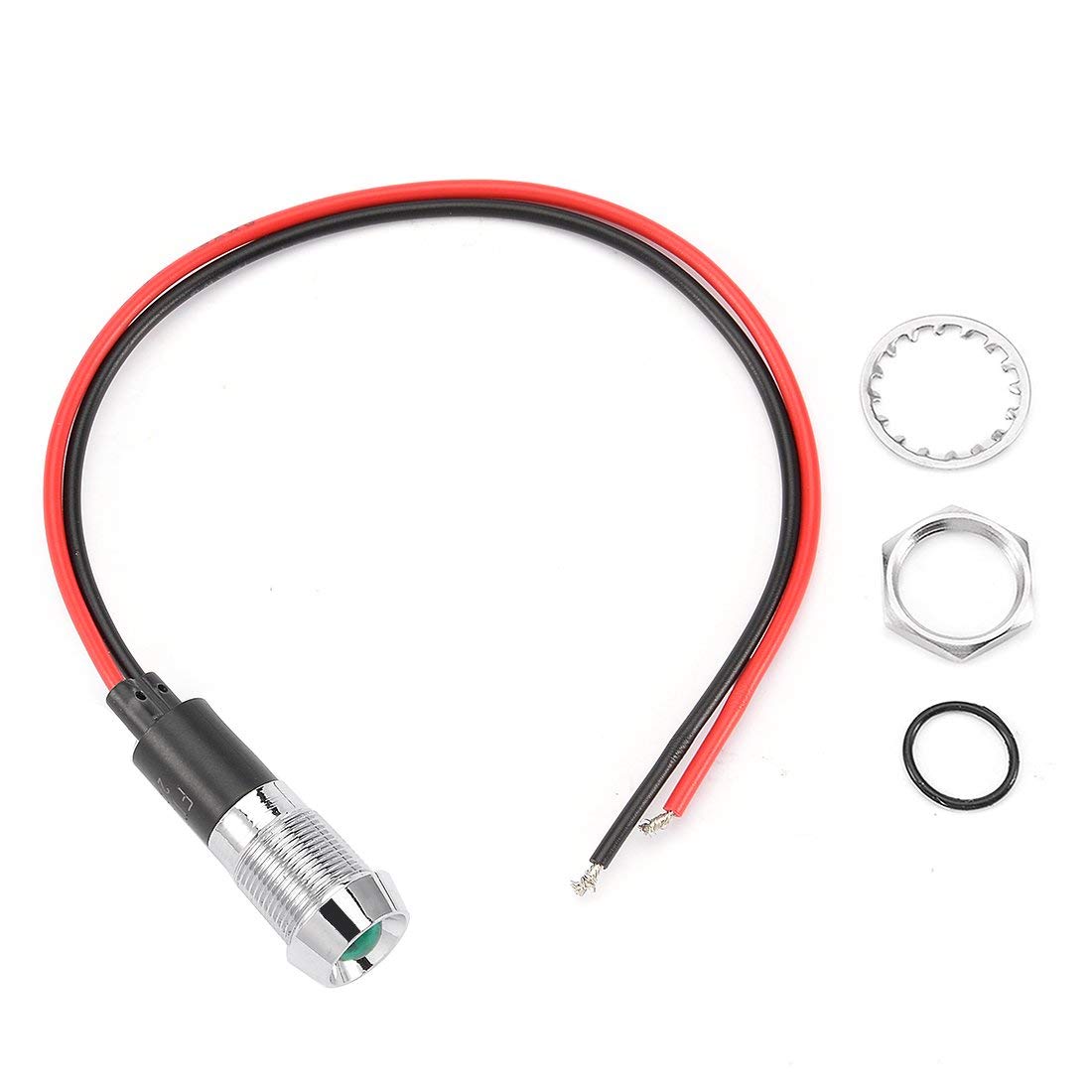 KTM Healthcare® DC 24V 12mm Thread Dia Concave Head Green LED Metal Signal Indicator Pilot Dash Light-picture-44