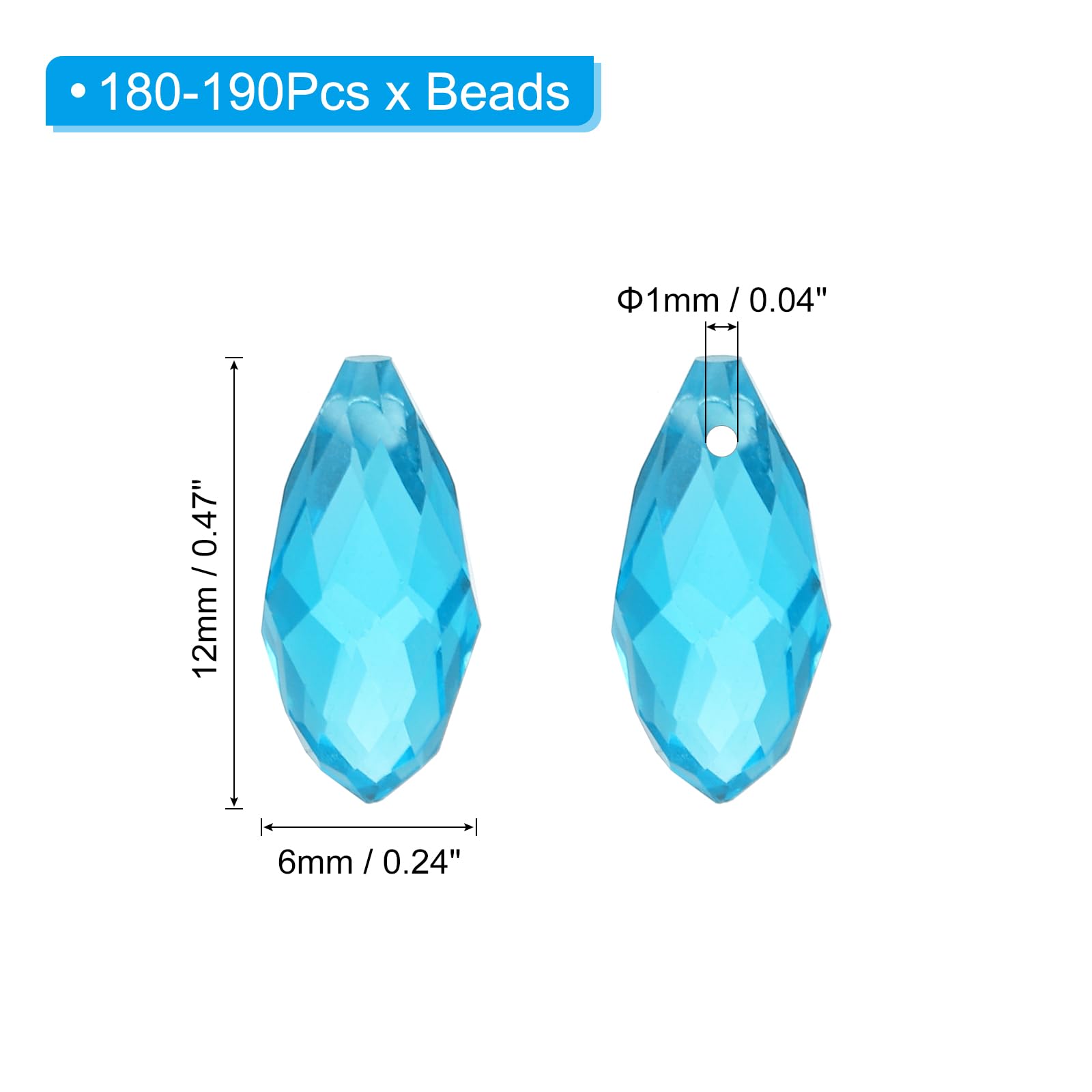 PATIKIL 2 Strands 180-190Pcs Teardrop Crystal Beads - Image 2