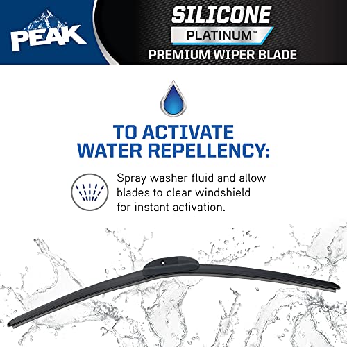 PEAK Silicone Platinum 16" Front Windshield Wiper Blade, Replacement Windshield Wiper Blade with Universal Connector, Pack of 1 - Thumbnail 6